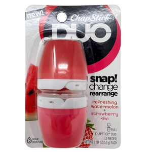 ChapStick DUO Lip Balm Watermelon + Strawberry Kiwi 8 Hour Moisture RARE Flavors